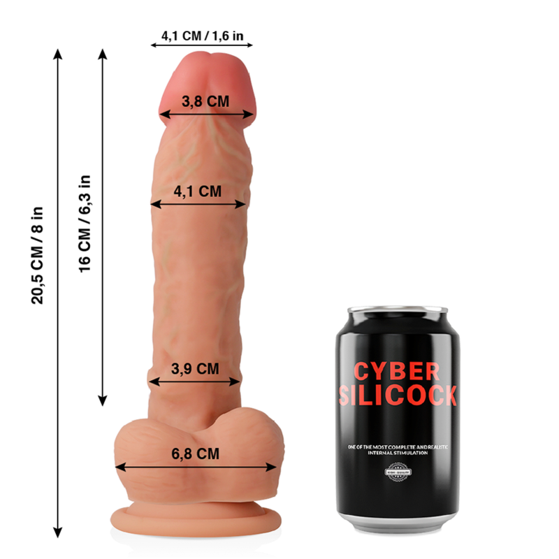 Cyber ​​Silcock - Dong de Silicona Líquido Macio Ultra Realista 20.5 Cm - 4.1 Cm