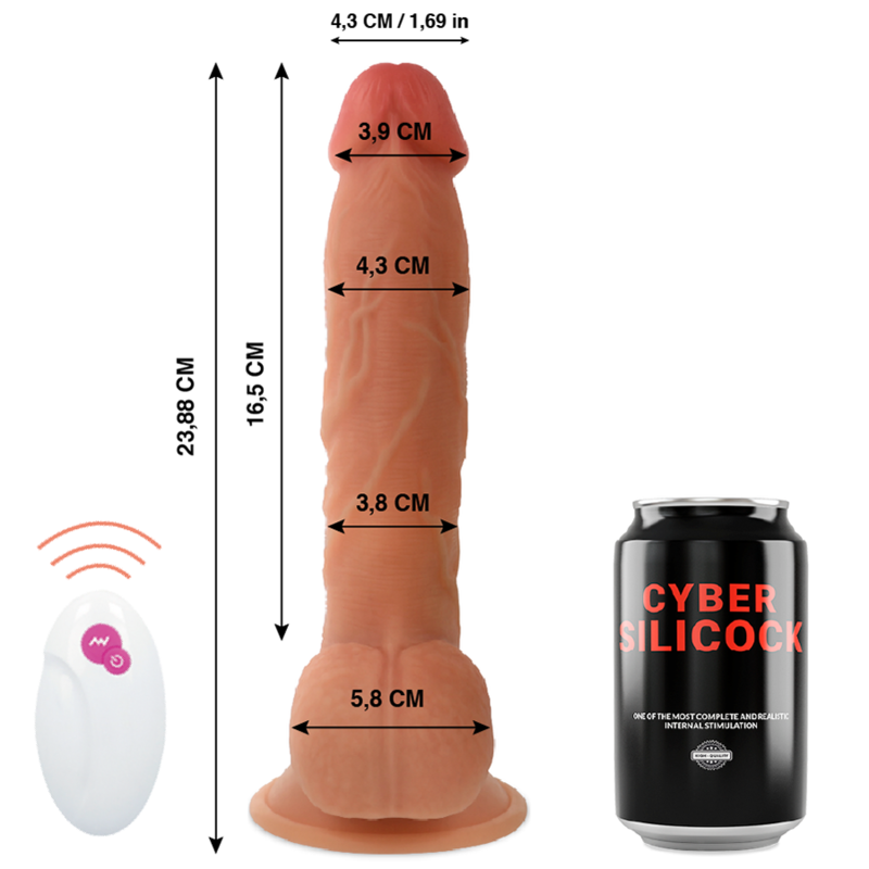 CYBER SILICOCK - REALISTA COM CONTROLO REMOTO MASTER BEN 23.88 CM -Ø- 4.3 CM - Sex Shop Sexy