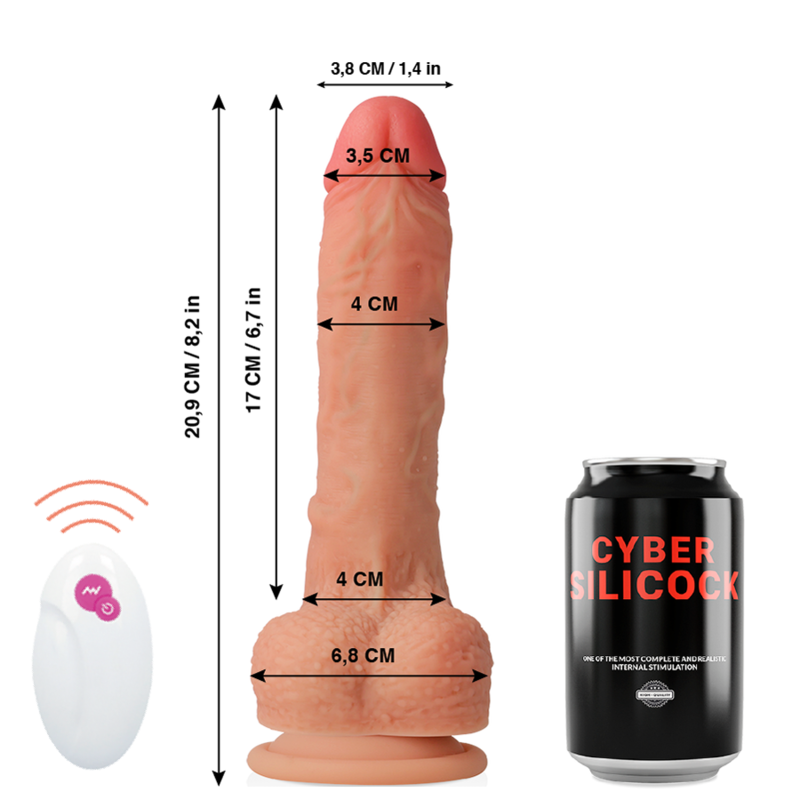 CYBER SILICOCK - REALISTA COM CONTROLO REMOTO MASTER HUCK 20.9 CM -Ø- 4 CM - Sex Shop Sexy