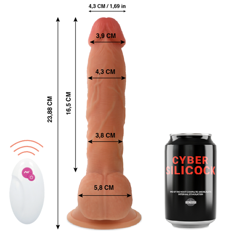 CYBER SILICOCK - REALISTA COM CONTROLO REMOTO MR JOHN 23.88 CM -Ø- 4.3 CM - Sex Shop Sexy