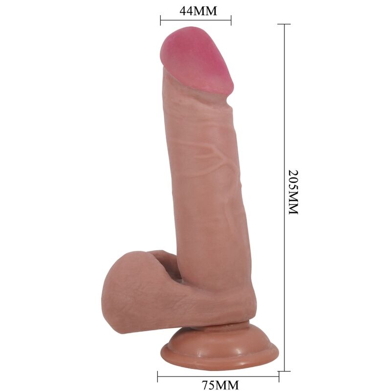PRETTY LOVE - SLIDING SKIN SERIES DILDO REALISTA COM VENTOSA PELE DESLIZANTE NATURAL 20,5 CM