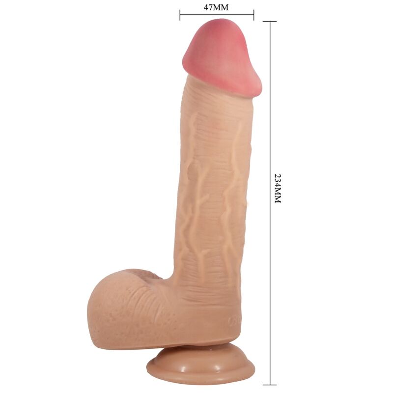 PRETTY LOVE - SLIDING SKIN SERIES DILDO REALISTA COM VENTOSA PELE DESLIZANTE NATURAL 23,4 CM