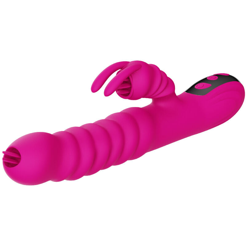 Armony - Vibrador Multifuncional de Lengua Dupla de Coelho Fúcsia Efeito de Calor