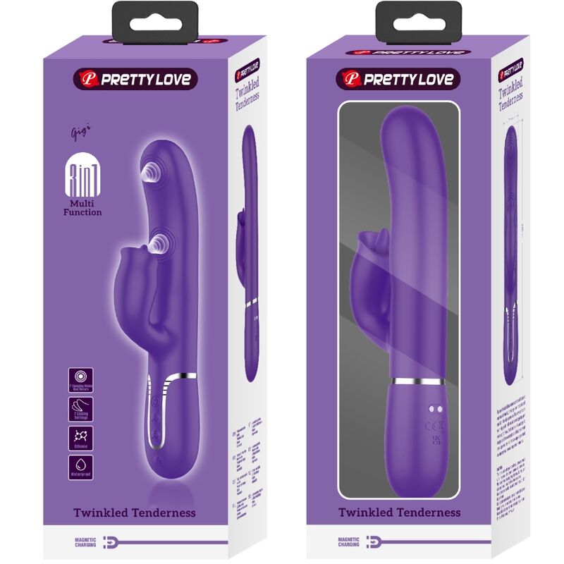 PRETTY LOVE - VIBRADOR RABBIT COM LICKING ROXO