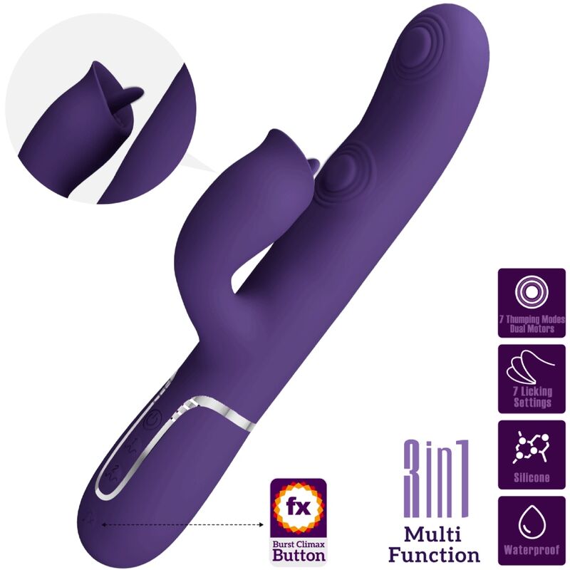 PRETTY LOVE - VIBRADOR RABBIT COM LICKING ROXO