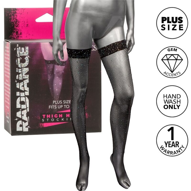 CALEXOTICS - RADIANCE MEIAS DE COXA ALTA RIN TALLA GRANDE