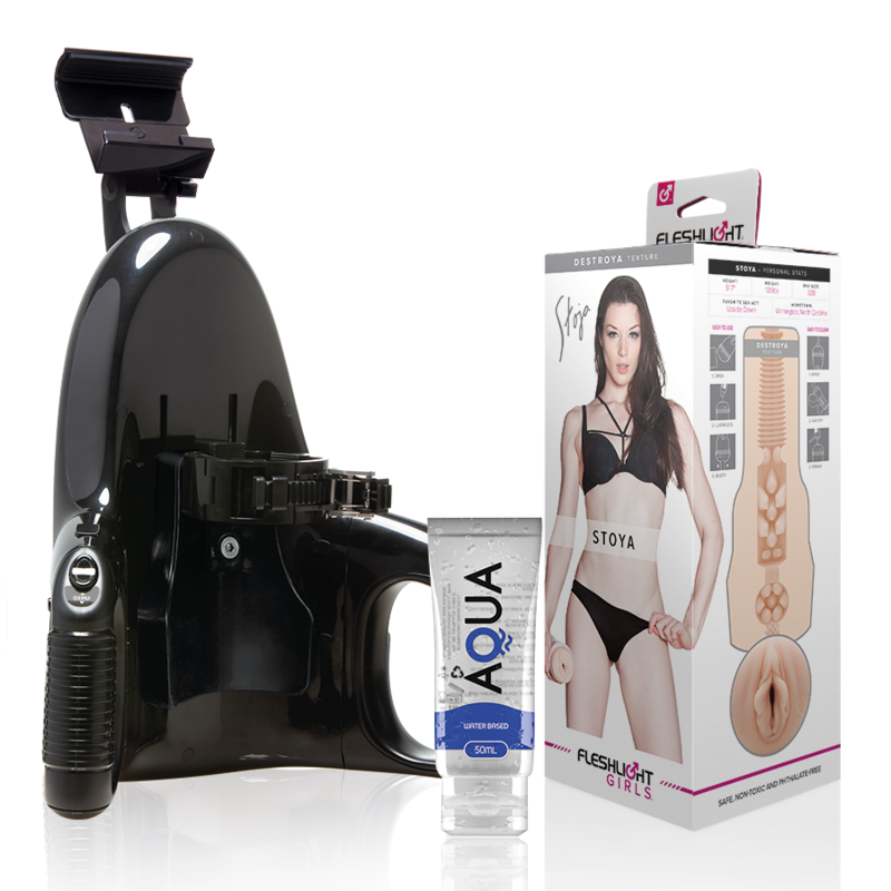 FLESHLIGHT - VAGINA STOYA DESTROYA + LANÇAMENTO UNIVERSAL + LUBRIFICANTE AQUA CALIDAD 50 ML