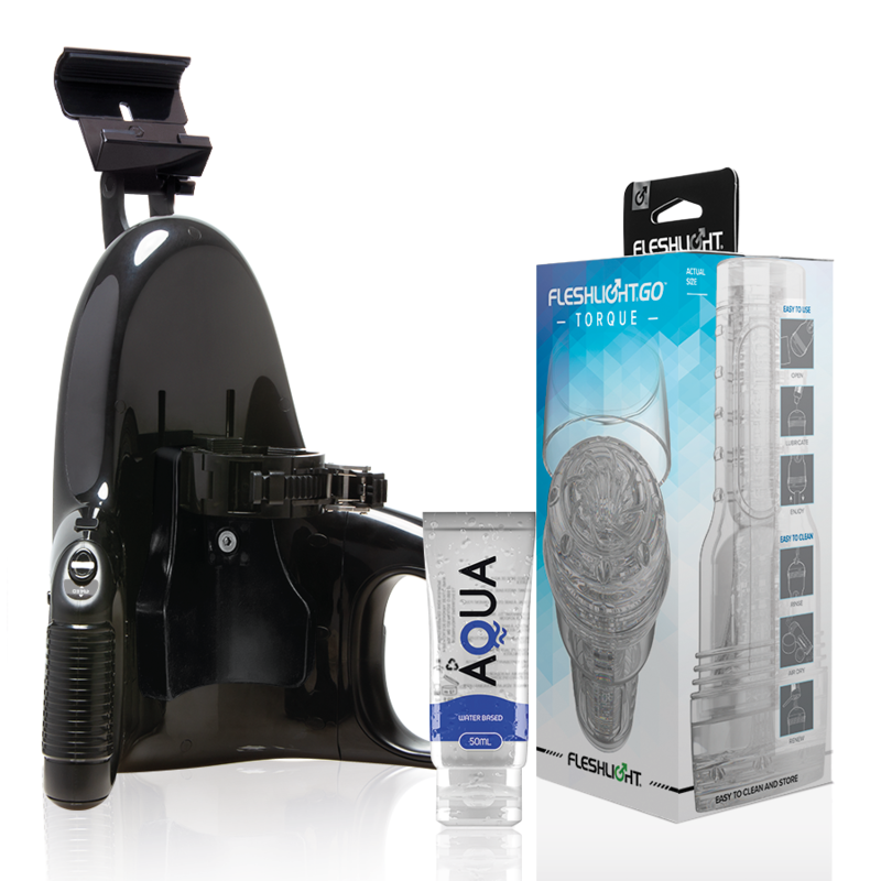 FLESHLIGHT - GO MASTURBADOR TORQUE ICE + LANÇAMENTO UNIVERSAL + LUBRIFICANTE AQUA CALIDAD 50 ML