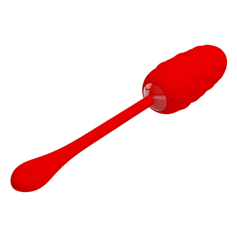 PRETTY LOVE - OVO VIBRADOR COM TEXTURA MARINHA RECARREGÁVEL VERMELHO