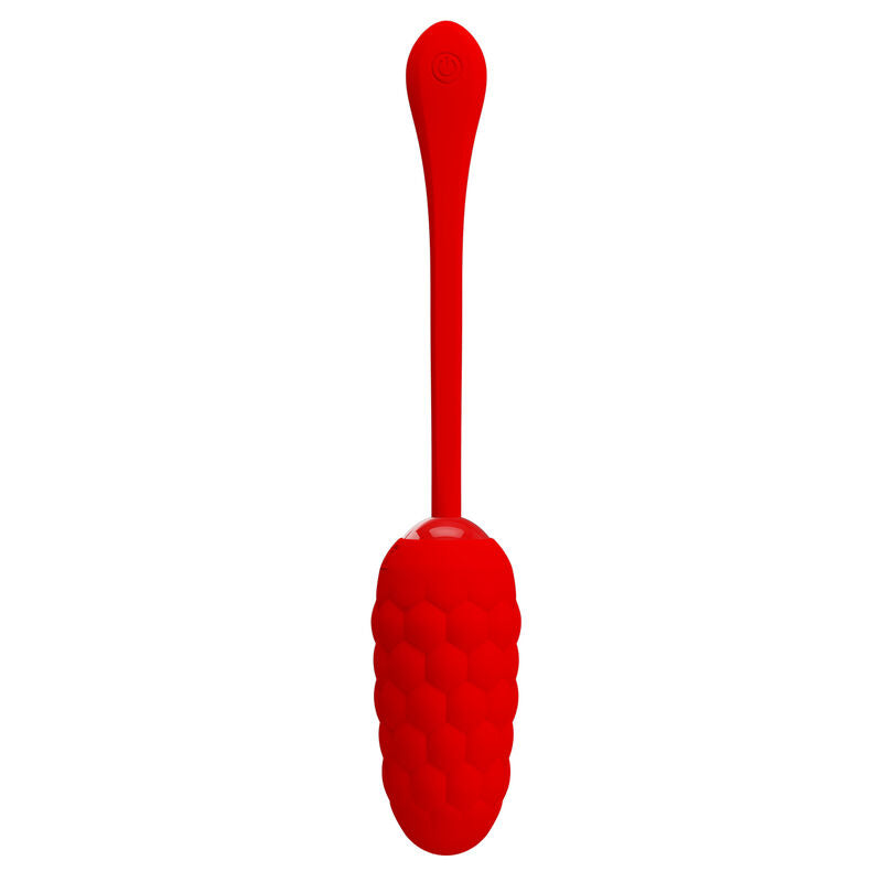 PRETTY LOVE - OVO VIBRADOR COM TEXTURA MARINHA RECARREGÁVEL VERMELHO