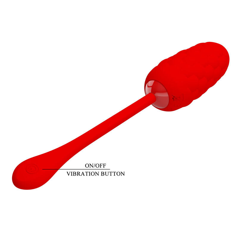 PRETTY LOVE - OVO VIBRADOR COM TEXTURA MARINHA RECARREGÁVEL VERMELHO
