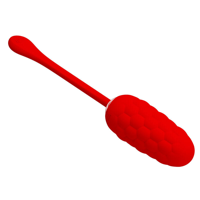 PRETTY LOVE - OVO VIBRADOR COM TEXTURA MARINHA RECARREGÁVEL VERMELHO