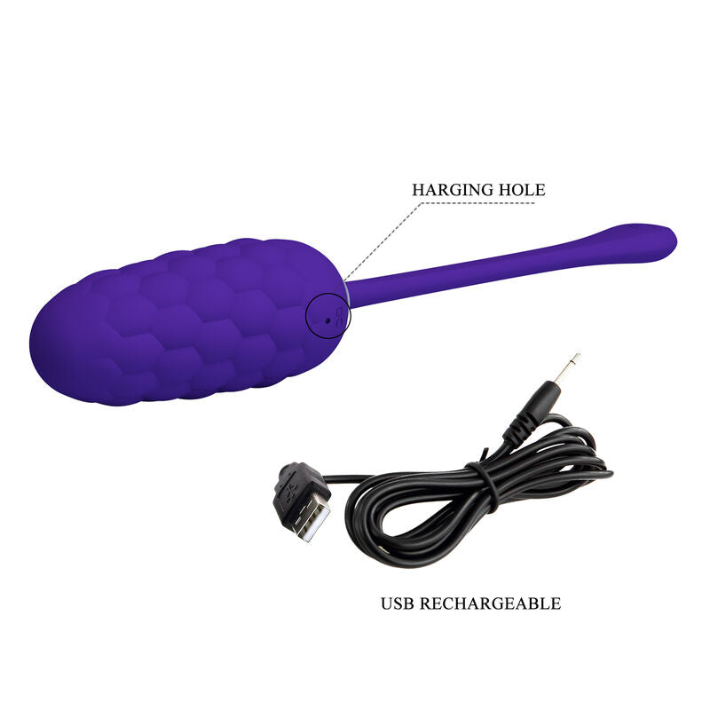 PRETTY LOVE - OVO VIBRADOR COM TEXTURA MARINHA RECARREGÁVEL LILÁS