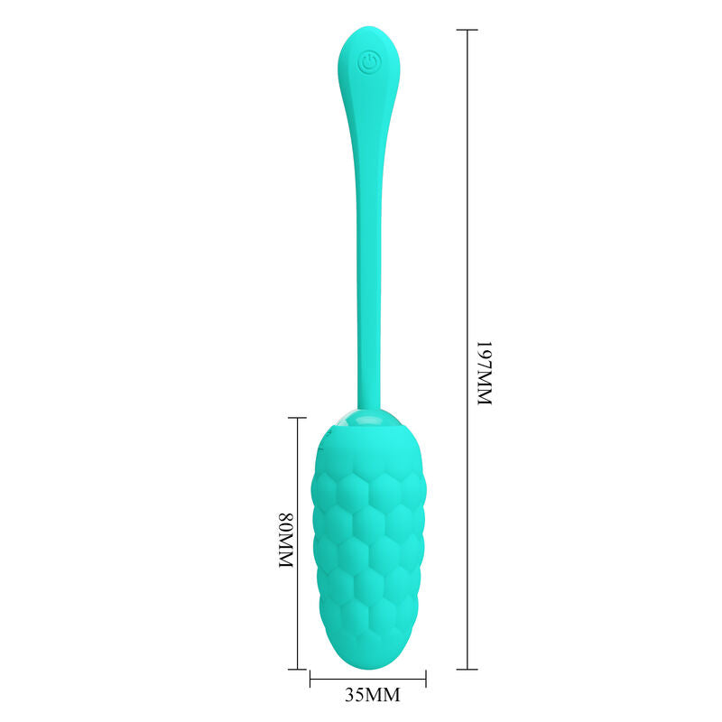 PRETTY LOVE - OVO VIBRADOR COM TEXTURA MARINHA RECARREGÁVEL VERDE ÁGUA