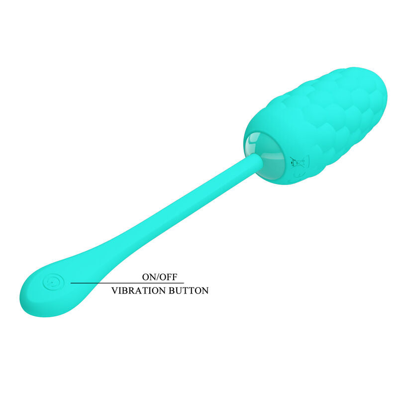 PRETTY LOVE - OVO VIBRADOR COM TEXTURA MARINHA RECARREGÁVEL VERDE ÁGUA