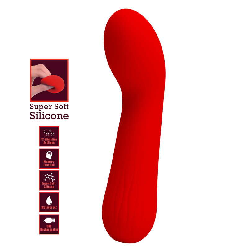 PRETTY LOVE - FAUN VIBRADOR RECARREGÁVEL VERMELHO