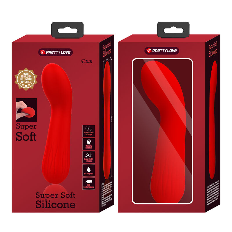 PRETTY LOVE - FAUN VIBRADOR RECARREGÁVEL VERMELHO