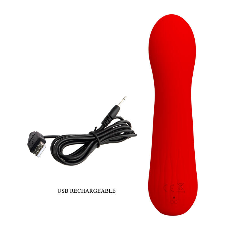 PRETTY LOVE - FAUN VIBRADOR RECARREGÁVEL VERMELHO