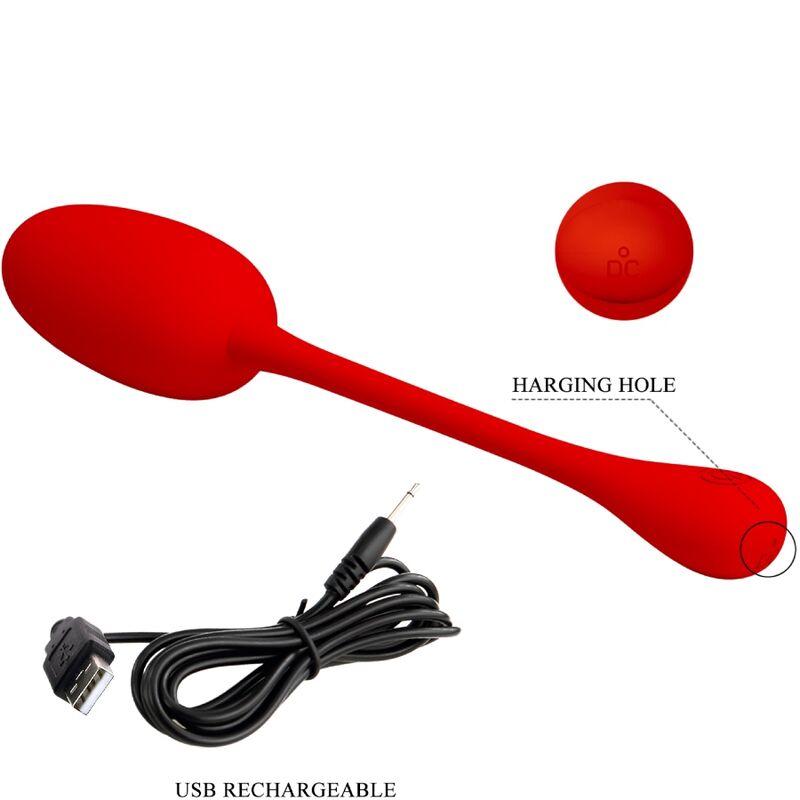 PRETTY LOVE - KNUCKER OVO VIBRADOR RECARREGÁVEL VERMELHO