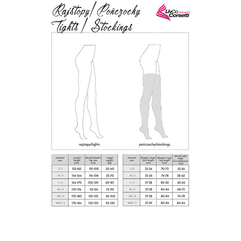 MODA LIVCO CORSETTI - LOLIWIA LC19330 MEIA PRETA TAMANHO ÚNICO