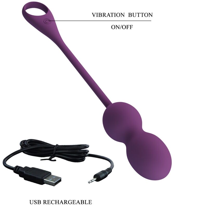 PRETTY LOVE - ELVIRA KEGEL BALLS APP CONTROL REMOTO ROXO