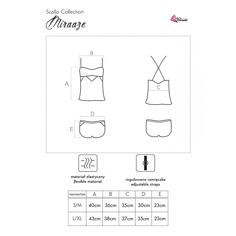 LIVCO CORSETTI FASHION - MIRAAZE LC 90567 CAMISOLA + CALÇÕES PRETO L/XL