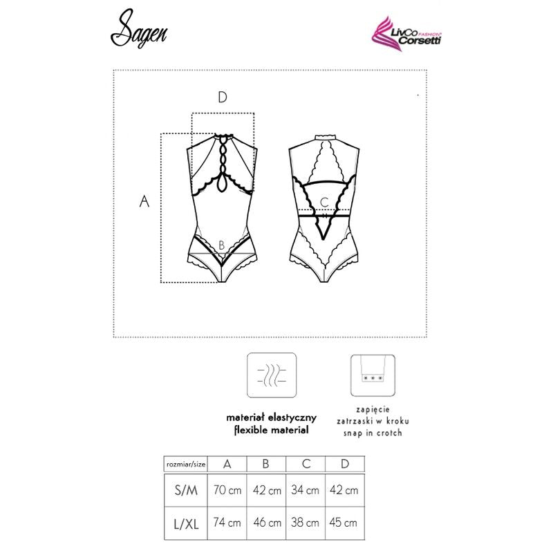 LIVCO CORSETTI FASHION - SAGEN LC 90694 BODY PRETO L/XL