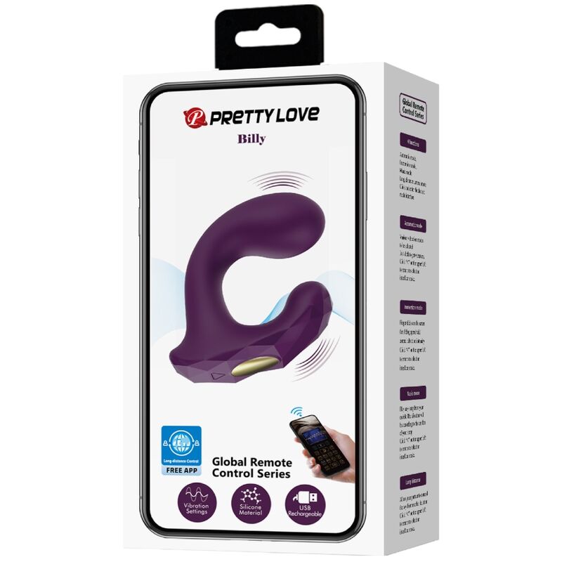 PRETTY LOVE - BILLY CONTROLE REMOTO VIBRATION ROXO APLICATIVO GRATUITO
