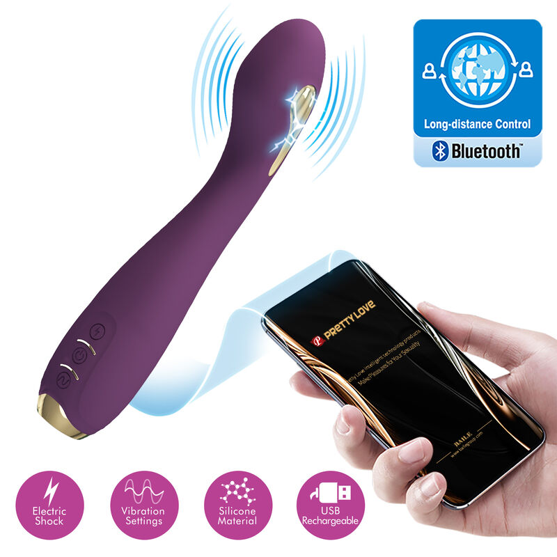 PRETTY LOVE - HECTOR VIBRADOR ELECTROSHOCK COM CONTROLO APP LILÁS