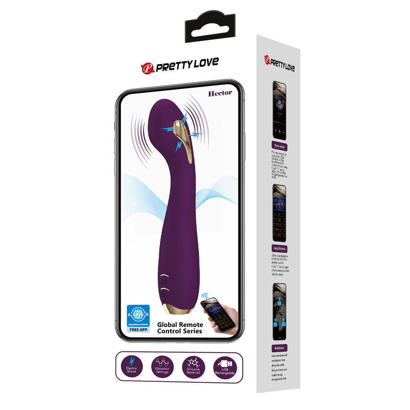 PRETTY LOVE - HECTOR VIBRADOR ELECTROSHOCK COM CONTROLO APP LILÁS