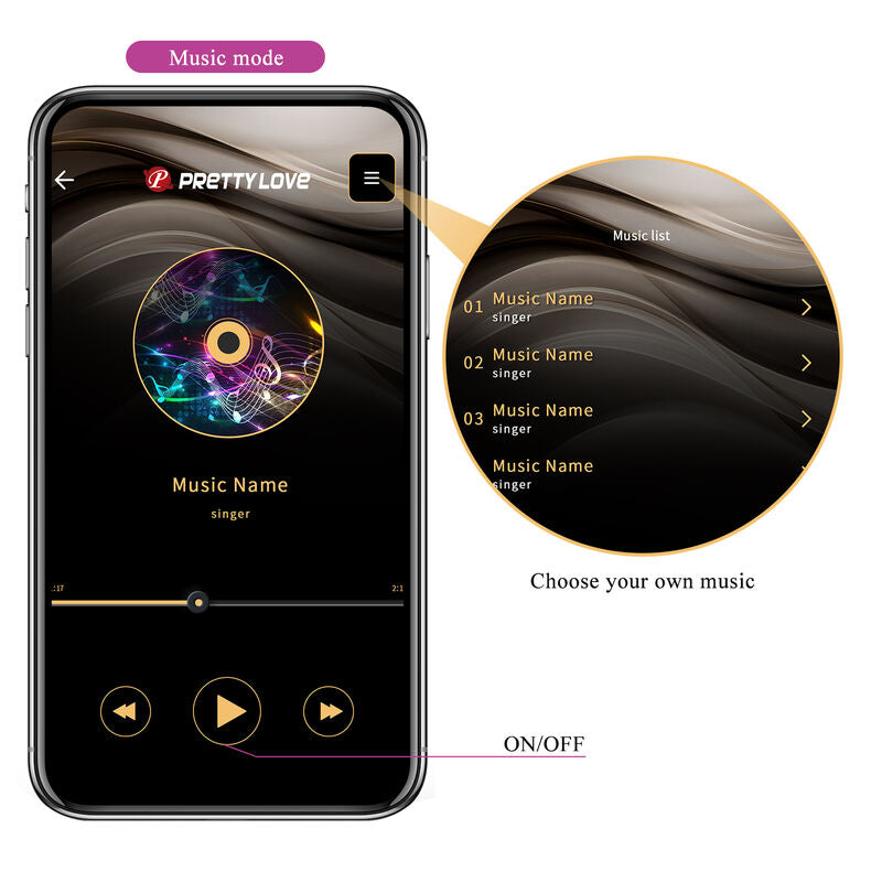 PRETTY LOVE - HECTOR VIBRADOR ELECTROSHOCK COM CONTROLO APP LILÁS
