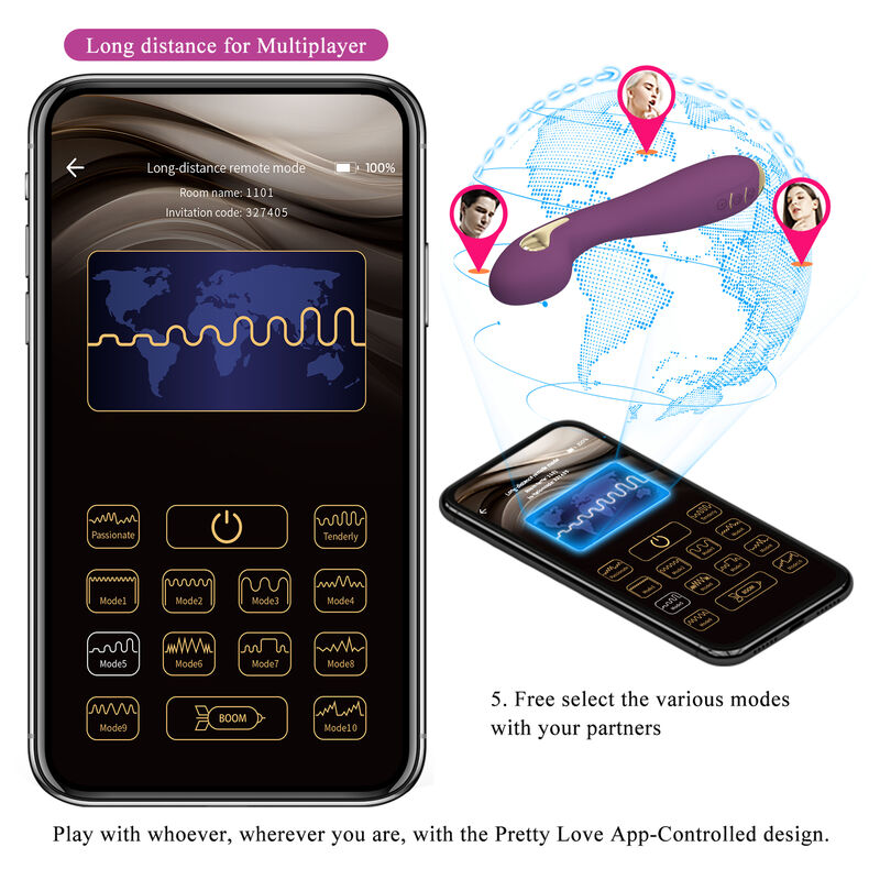 PRETTY LOVE - HECTOR VIBRADOR ELECTROSHOCK COM CONTROLO APP LILÁS