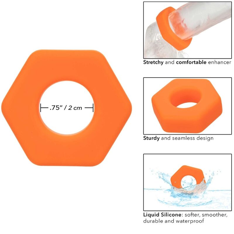 CALEXÓTICAS - ALPHA ANEL PROLONG SEXAGON LARANJA