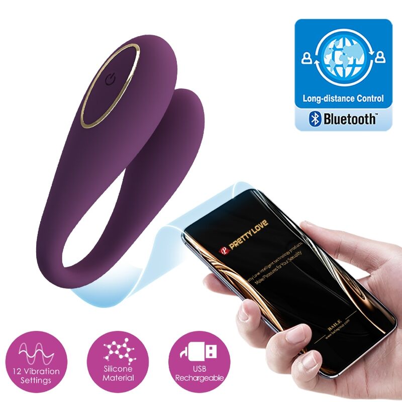 PRETTY LOVE - AUGUST VIBRADOR DUPLO PRAZER COM CONTROLO APP