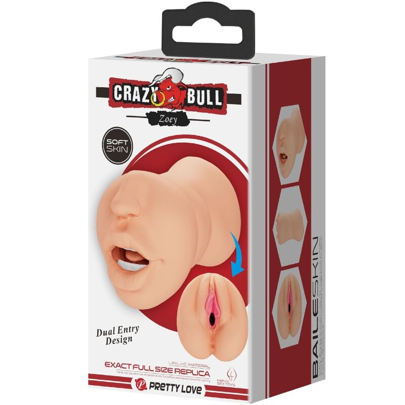 CRAZY BULL - ZOEY MASTUBADOR EN FORMA DE VAGINA DUPLA ENTRADA