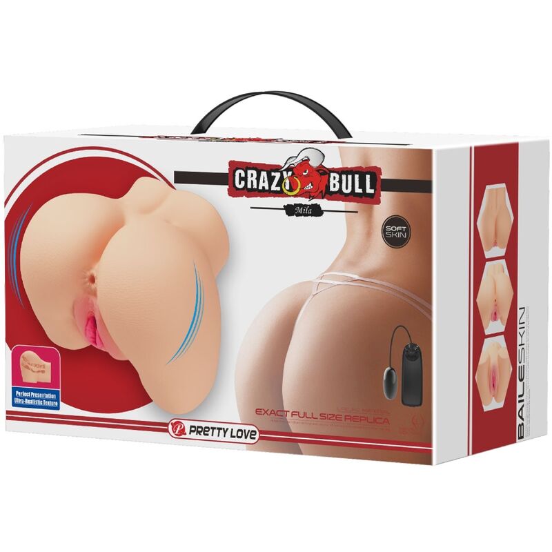 CRAZY BULL - VIBRADOR REALISTA DE VAGINA Y NUS MILA
