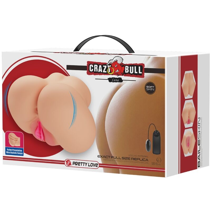 CRAZY BULL - VIBRADOR REALISTA DE VAGINA Y NUS LUNA