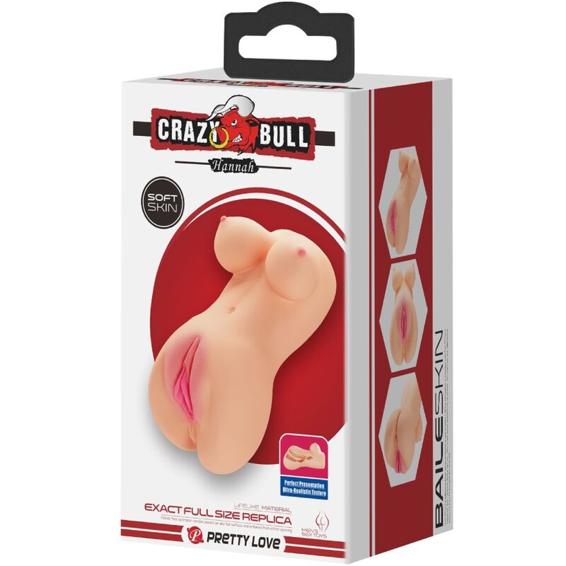 CRAZY BULL - VIBRADOR REALISTA DE VAGINA Y NUS HANNAH