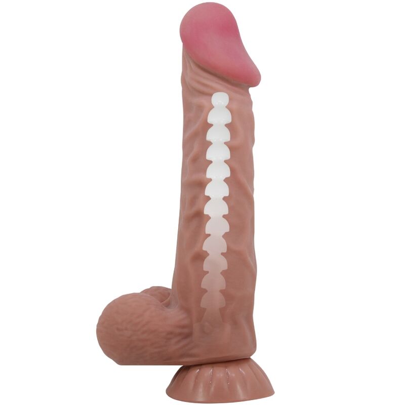 PRETTY LOVE - SLIDING SKIN SERIES DILDO REALISTA COM VENTOSA PELE DESLIZANTE MORENO 24 CM
