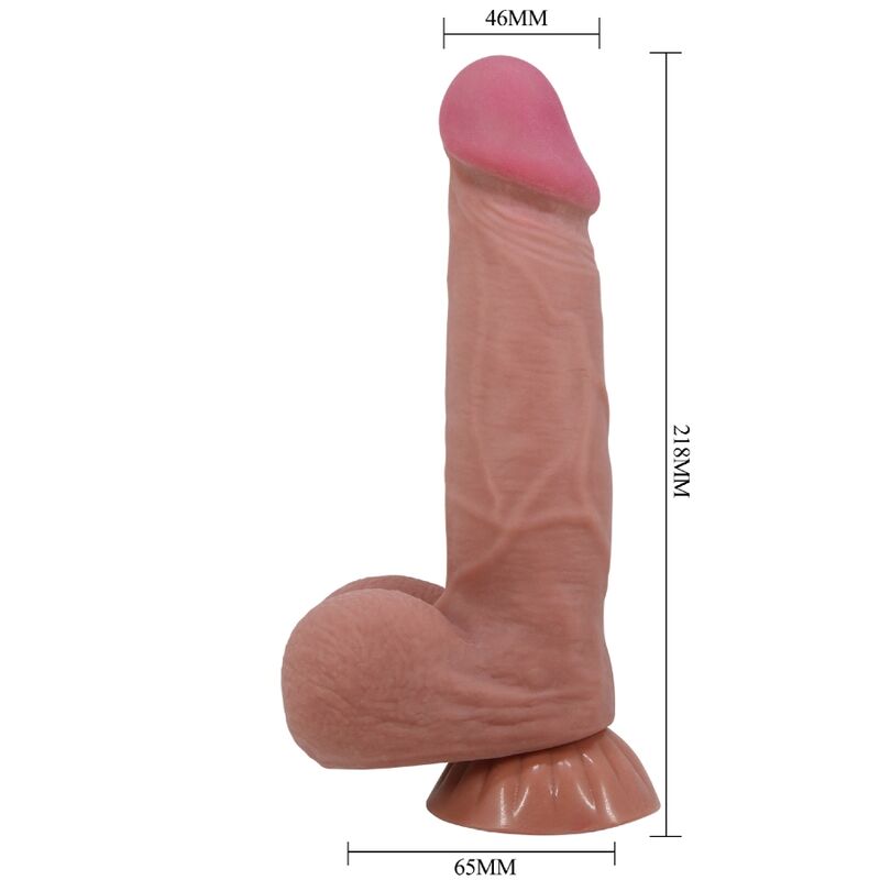 PRETTY LOVE - SLIDING SKIN SERIES DILDO REALISTA COM VENTOSA PELE DESLIZANTE MORENO 21,8 CM