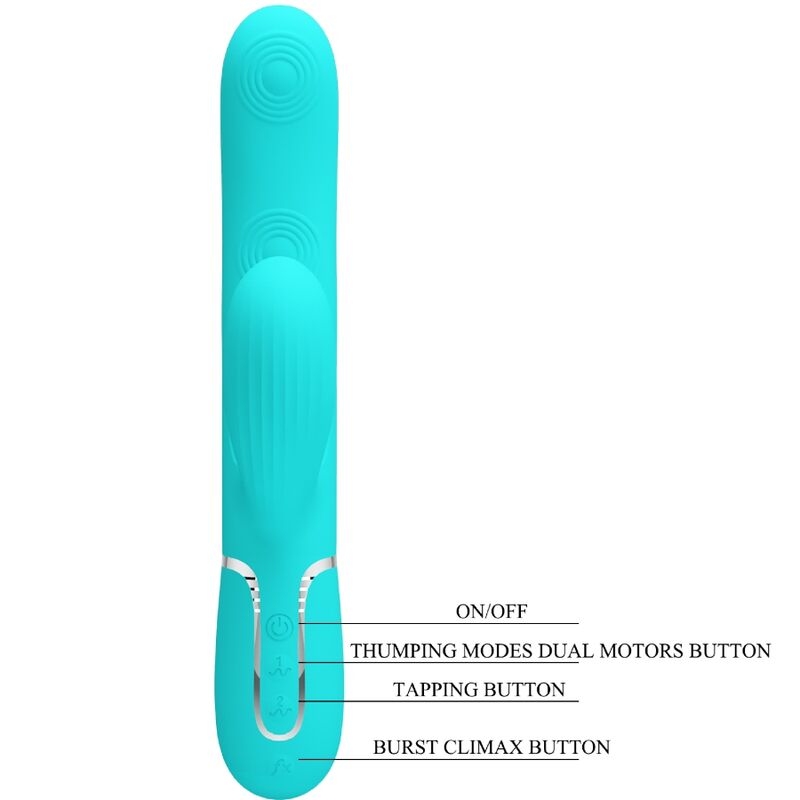PRETTY LOVE - PERLITA VIBRADOR PONTO G 3 EM 1 MULTIFUNÇÕES VERDE ÁGUA