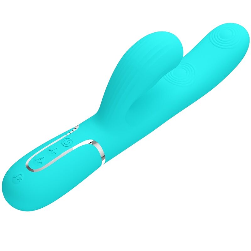 PRETTY LOVE - PERLITA VIBRADOR PONTO G 3 EM 1 MULTIFUNÇÕES VERDE ÁGUA