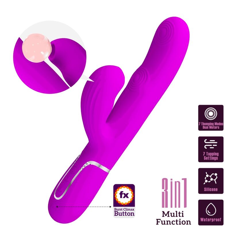 Pretty Love - Perlita Multifuncional 3 en 1 Vibrador Punto G Violeta