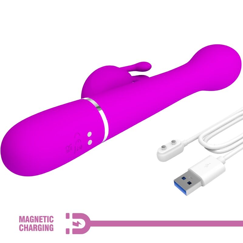 DEJON VIBRADOR RABBIT 3 EM 1 MULTIFUNÇÕES ROXO - PRETTY LOVE