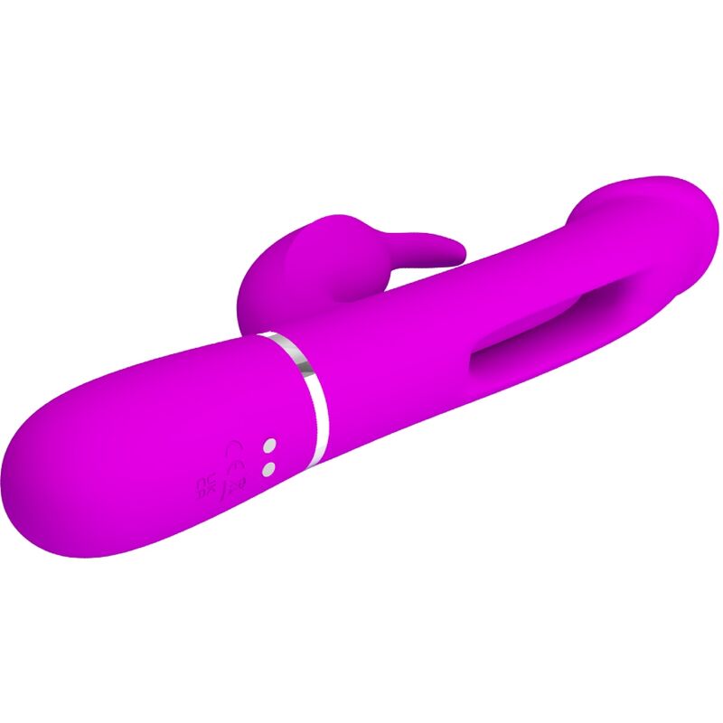 PRETTY LOVE - KAMPAS VIBRADOR RABBIT 3 EM 1 MULTIFUNÇÕES COM LÍNGUA FUCSIA