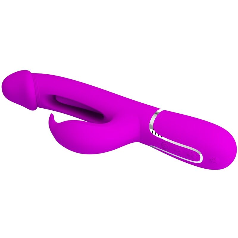PRETTY LOVE - KAMPAS VIBRADOR RABBIT 3 EM 1 MULTIFUNÇÕES COM LÍNGUA FUCSIA