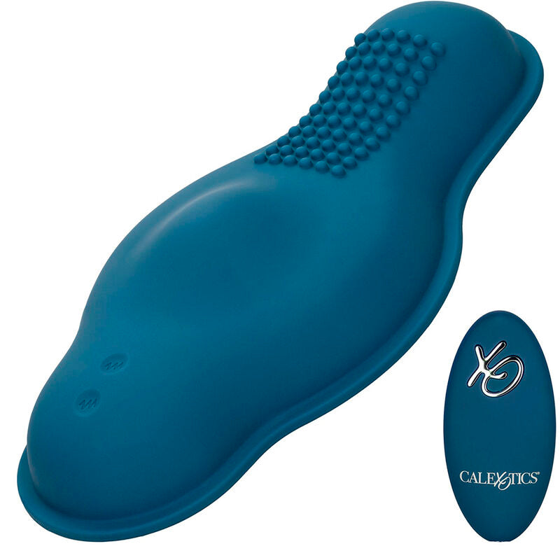 CALEXOTICS - RIDER MASSAJADOR DUPLO MOTOR COM CONTROLO REMOTO AZUL