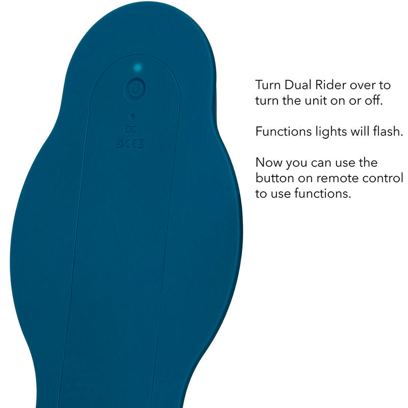 CALEXOTICS - RIDER MASSAJADOR DUPLO MOTOR COM CONTROLO REMOTO AZUL