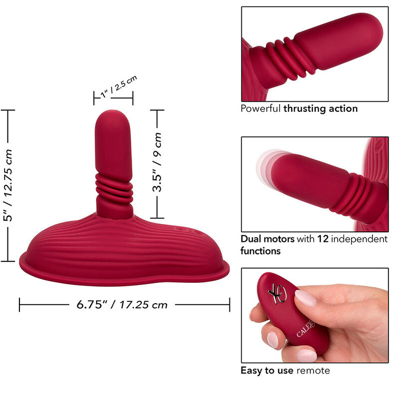 CALEXOTICS - RIDER MASSAJADOR DUPLO MOTOR COM CONTROLO REMOTO VERMELHO