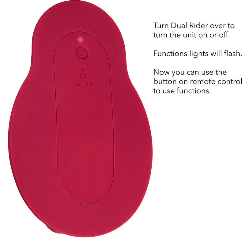 CALEXOTICS - RIDER MASSAJADOR DUPLO MOTOR COM CONTROLO REMOTO VERMELHO